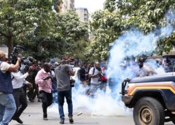 Tear Gas Lobbed At Protesters