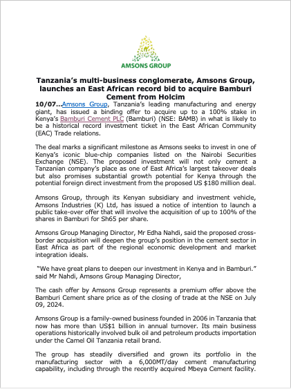 Tanzania Amsons Offer 1