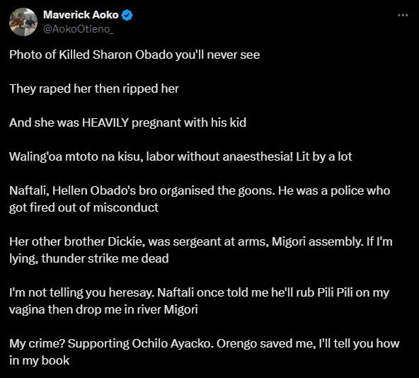Murder Of Sharon Otieno