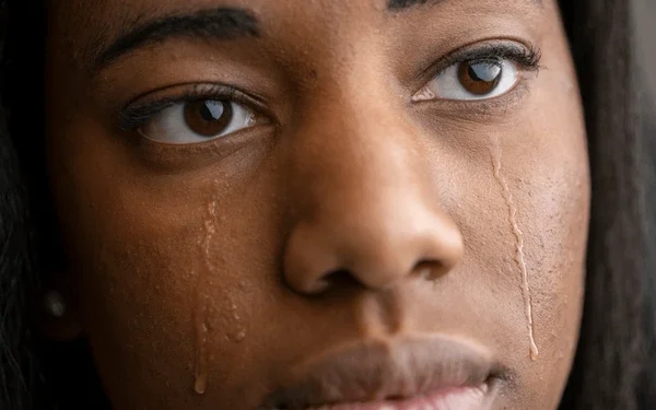 Young African American Woman Crying Shutter Stock