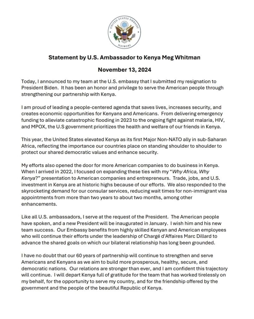 Meg Whitman Resignation Letter