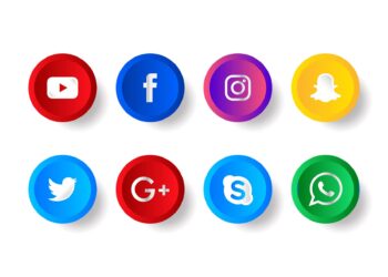 Social Media Icons Set Vector