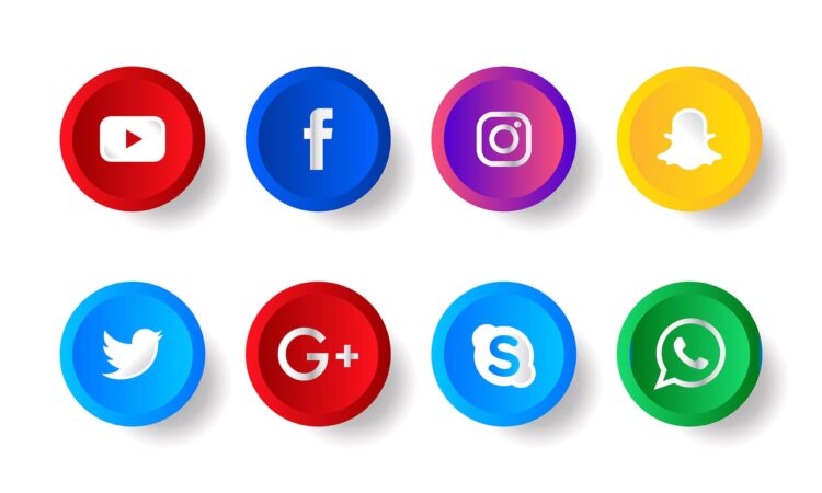 Social Media Icons Set Vector