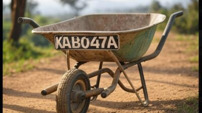 Nairobi county number plated wheelbarrow