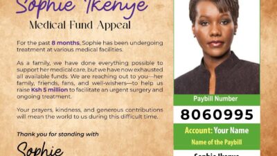 On sophie ikenyesophie ikenye is very ill. let us