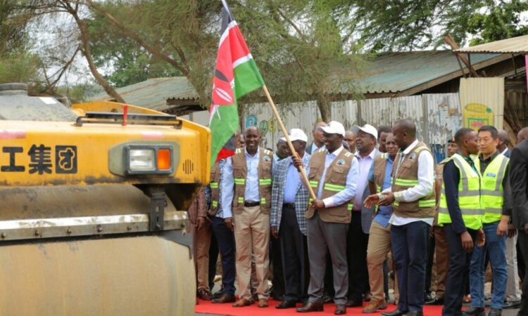 President william ruto launching a road