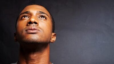 African american man in deep thought.