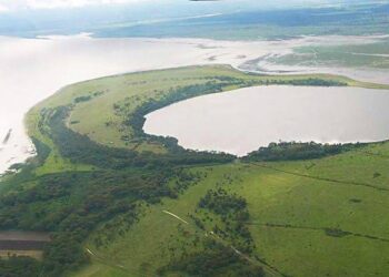 Crescent island, located on lake naivasha in kenya