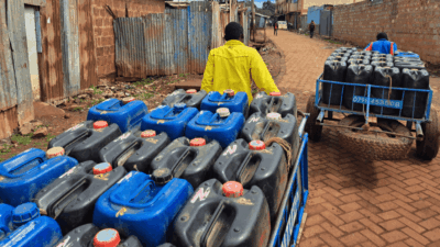 Urban piped water drops to cart water vendors