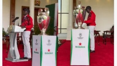 William ruto holds champions league photo
