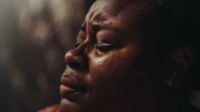 Portrait woman showing strong emotions mental health