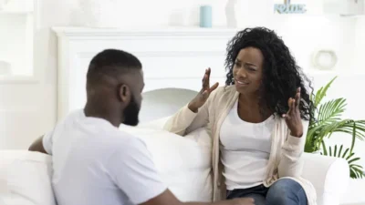Black man and his wife photo together