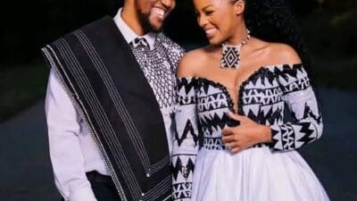 Man and his wife in wedding day photo