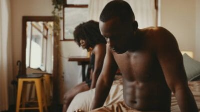 Shot of a young couple having an argument in the bedroom at home