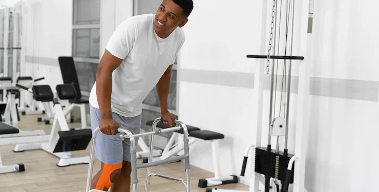 Man injured and cannot walk properly photo