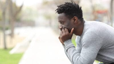 Man thinking deep