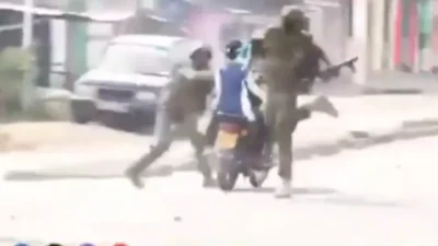 Nakuru police attacking a rider
