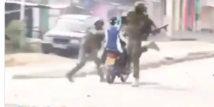 Nakuru police attacking a rider