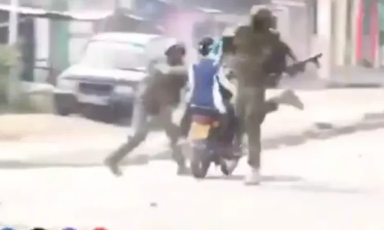 Nakuru police attacking a rider