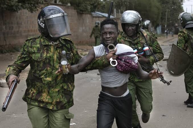 Police officers kill protests