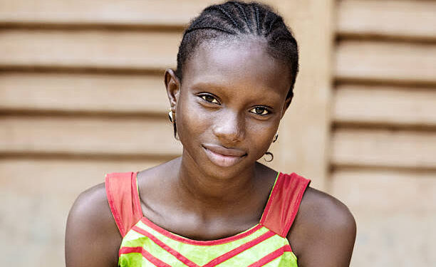 Black woman smiling photo