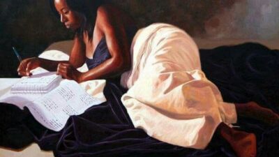 Free woman sleeping in bed photo