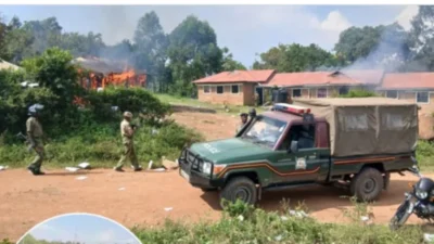 Mawego police station on fire