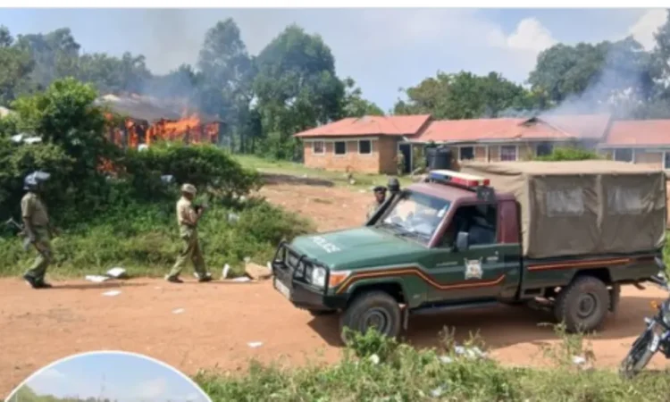 Mawego police station on fire