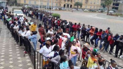 People lining up