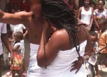 Photo of a woman with pastors stuck