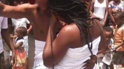 Photo of a woman with pastors stuck