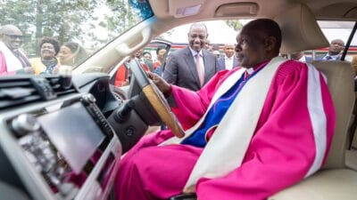 President william ruto gifted aic bomani bishop benjamin kalanzo a new land cruiser prado top