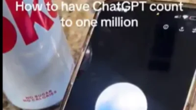 A viral video capturing a man asking chatgpt