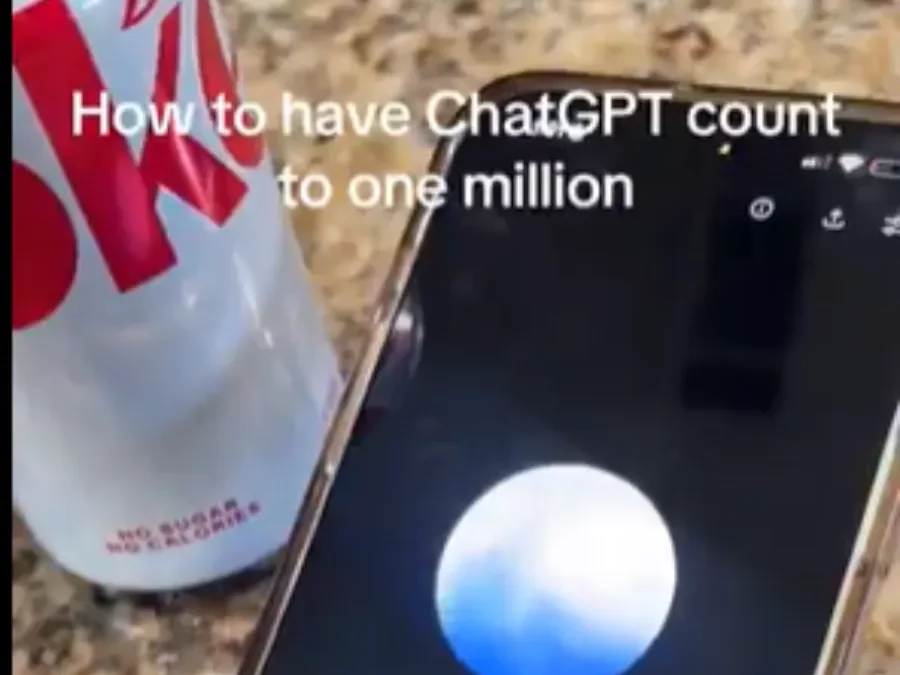 A viral video capturing a man asking chatgpt