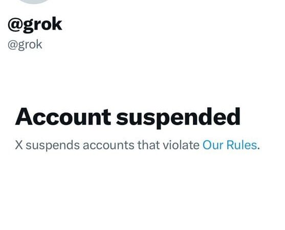 Ai grok suspended