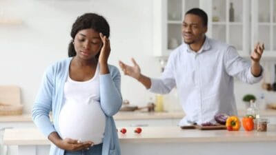 Pregnant woman and her husband photo