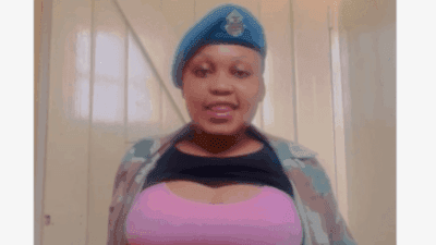South african national defence force member goes naked in a military uniform. (1)