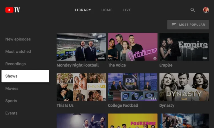 Youtube tv photo
