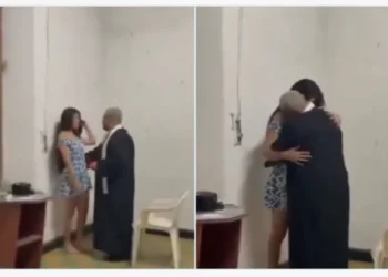 A priest was recorded doing this with a lady