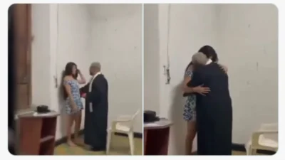 A priest was recorded doing this with a lady