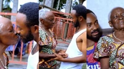 Man with old woman