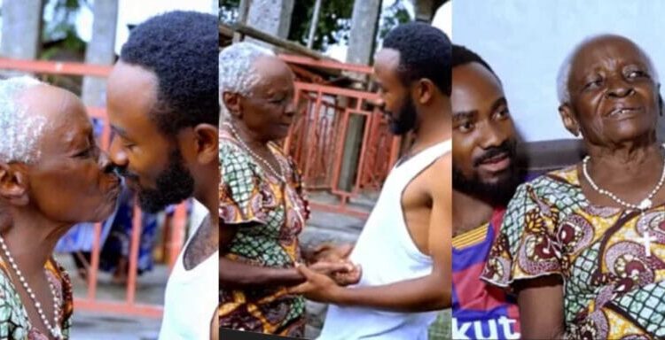 Man with old woman