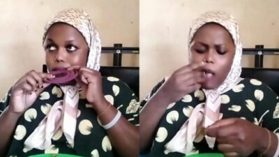 Mombasa woman chewing muguka with mosquito coil