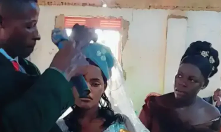 Shock as bride collapses, dies while exchanging vows with hubby during wedding