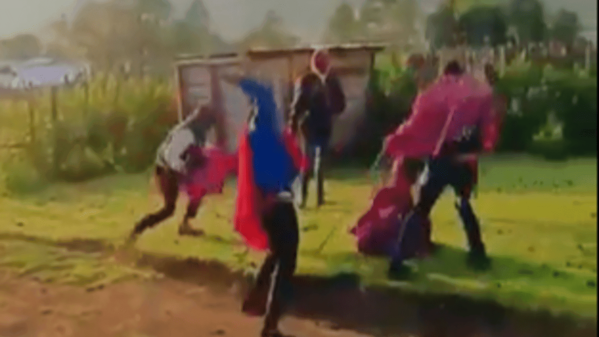 Disturbing viral video showing four men brutally flogging woman