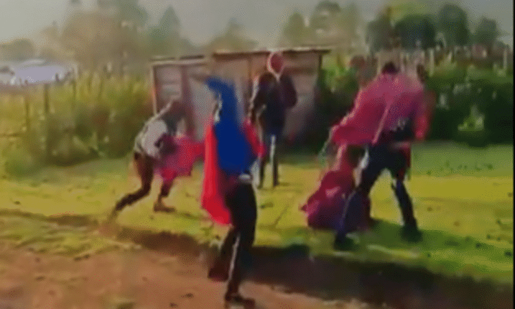 Disturbing viral video showing four men brutally flogging woman