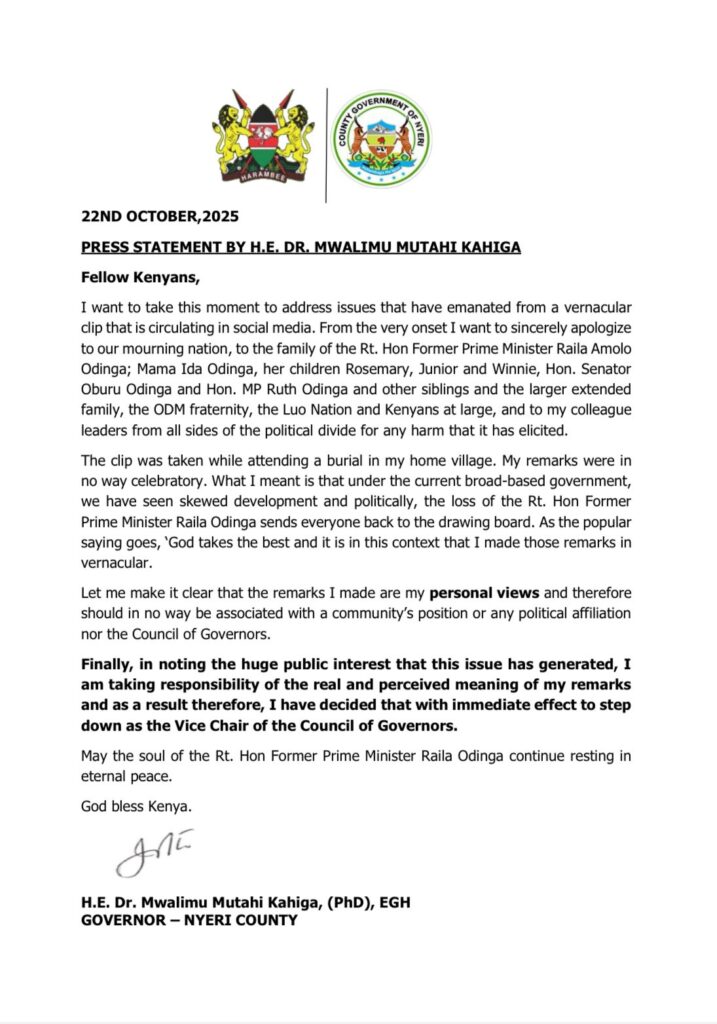 Press statement.