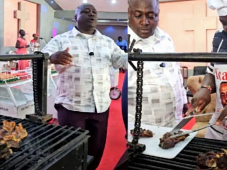 Victor kanyari photo in church grilling meat