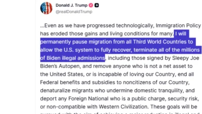 President donald trump immigration policy on third world countries