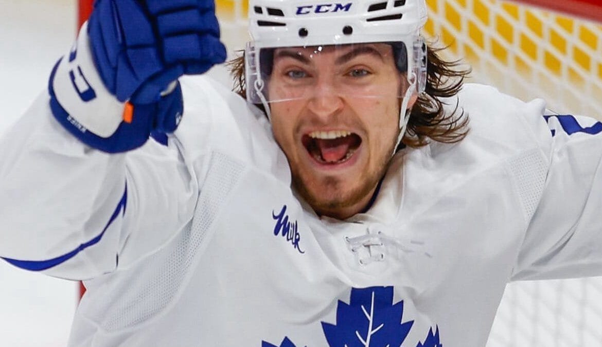 The maple leafs play hockey